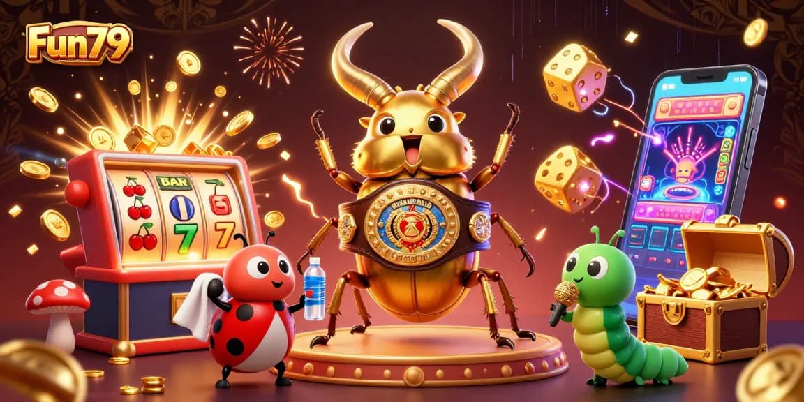 Experience Fun79's exciting jackpot with vibrant characters and casino games.