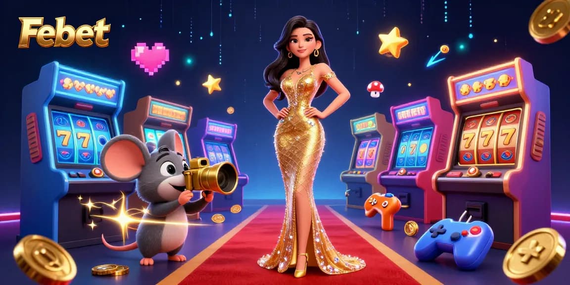 Experience thrilling gaming with Febet’s colorful casino atmosphere filled with vibrant slot elements.