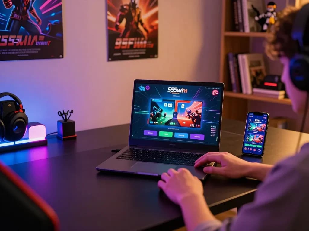 Engaging gameplay using the app 555win during an exciting online casino session.