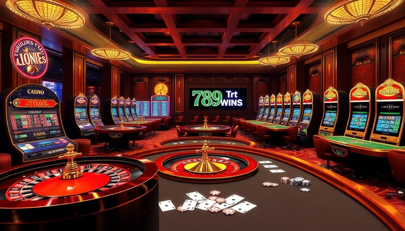 This dynamic online casino scene highlights exciting gaming at https://789wins1.net/ with roulette tables and poker chips.