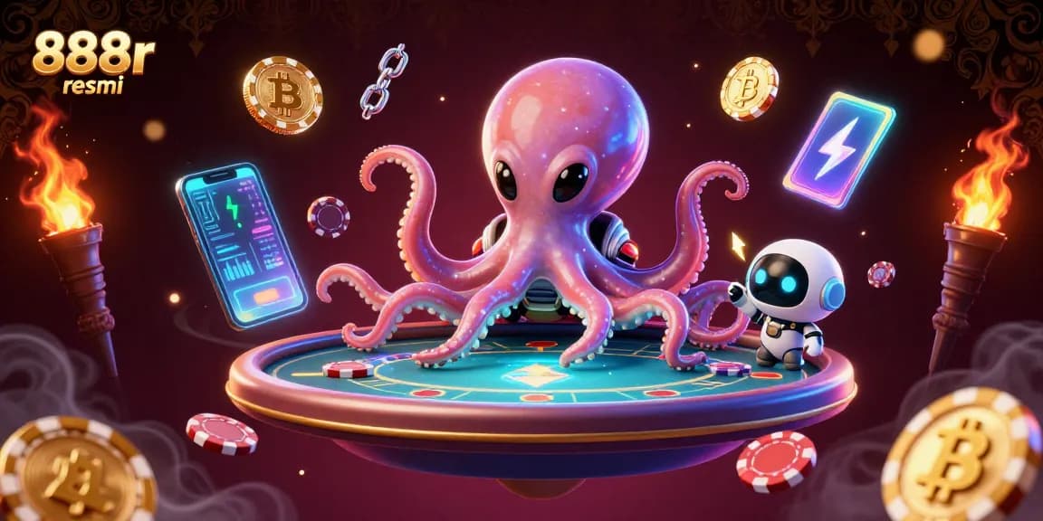 Experience thrilling gameplay with the 888r resmi alien octopus at the holographic poker table.