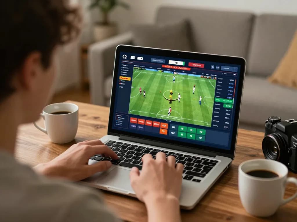 Engaging in keo truc tuyen sports betting online with strategic gameplay at home.