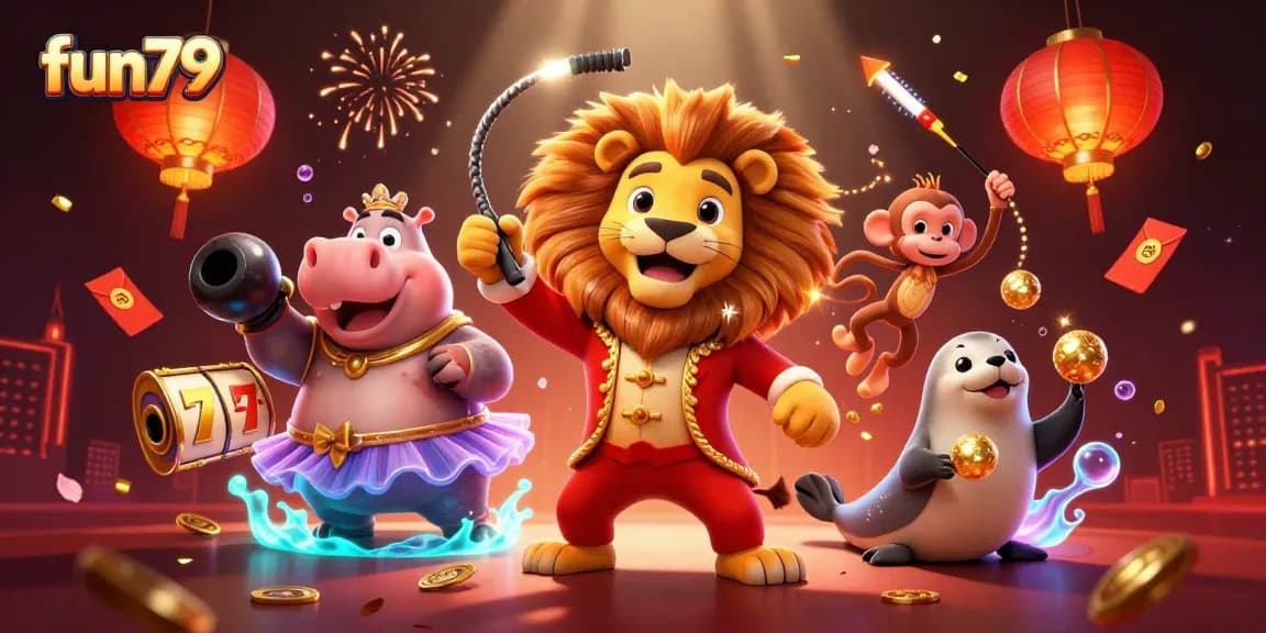 Experience the thrill of fun79 with a vibrant illustration of a casino party filled with excitement and winning opportunities.