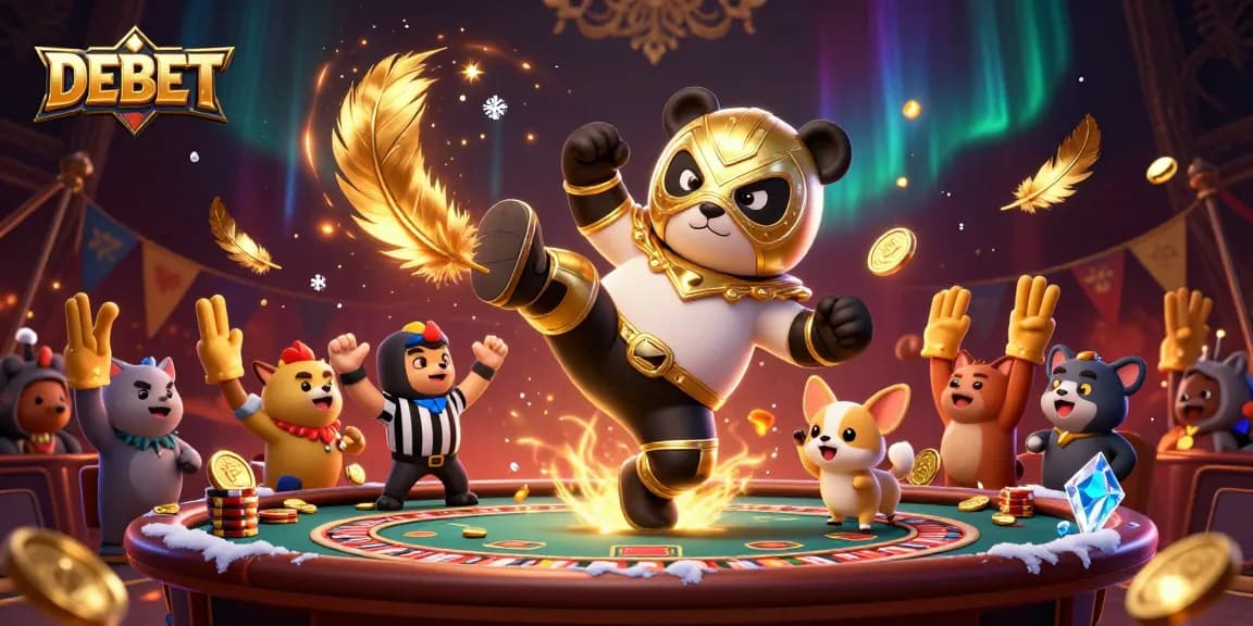 Join the action at DEBET with a panda wrestler in an electrifying casino showdown!