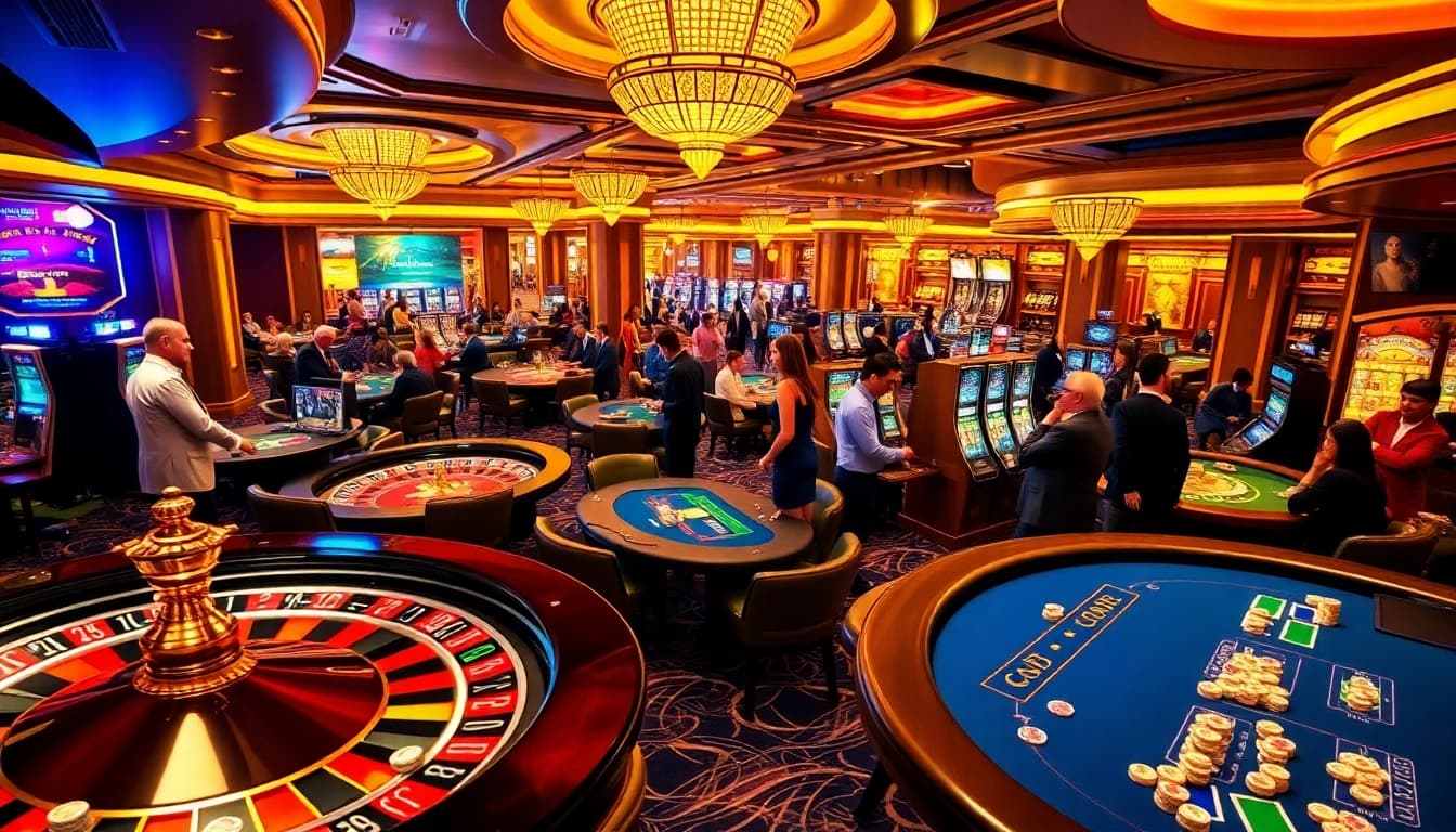Experience the thrill of Go 8 with players betting at a vibrant casino table scene.