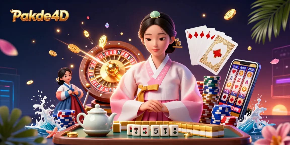 Experience the excitement of Pakde4D with thrilling casino elements and elegant characters in a vibrant setting.
