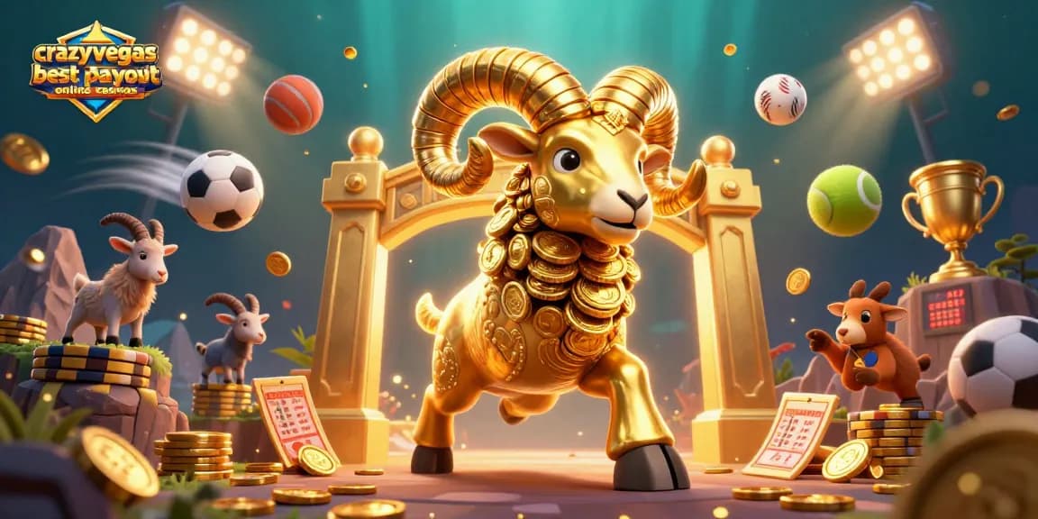 Experience thrilling wins at crazyvegas best payout online casinos with golden ram charging through a vibrant casino scene.