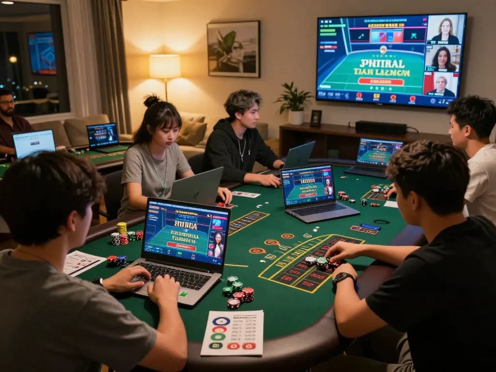 Players enjoying a thrilling online game session at 789BET, focusing on interactive live dealer games