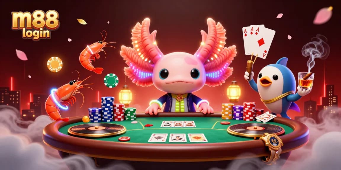 Experience m88 login with vibrant casino action in this dynamic underwater scene featuring a lively DJ.