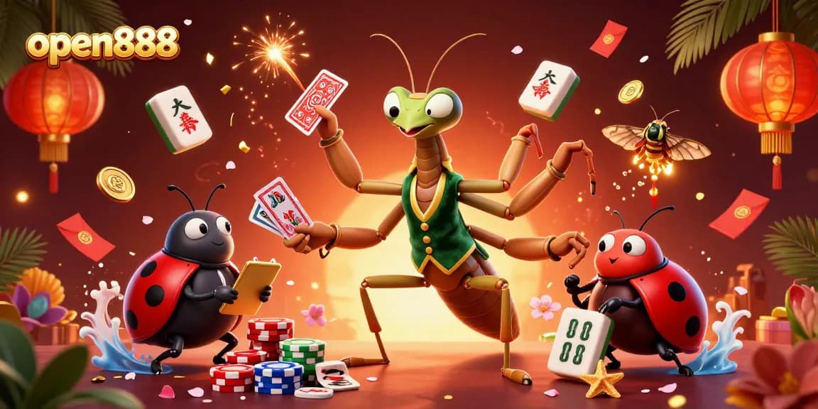 Experience the vibrant excitement of open888 with this immersive 3D casino scene filled with characters and games.