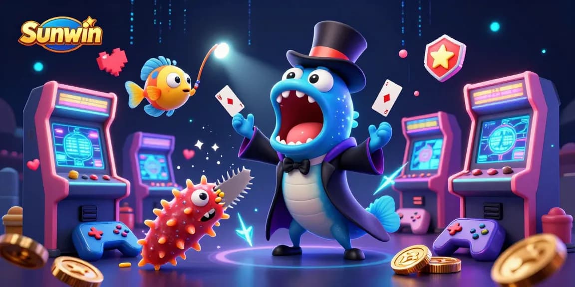Experience Sunwin's engaging casino magic with vibrant 3D cartoon characters and exciting game elements.