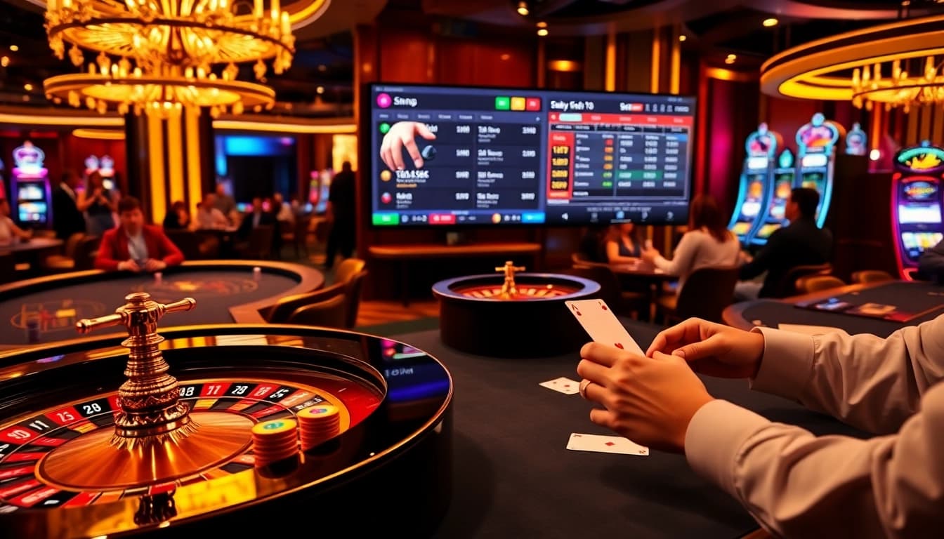 Experience winning thrills at https://urr88.com/ with vibrant casino tables and illuminated betting screens.