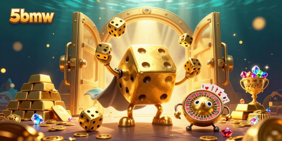 Experience thrilling gameplay at 5bmw with exciting golden dice golem characters and casino elements.