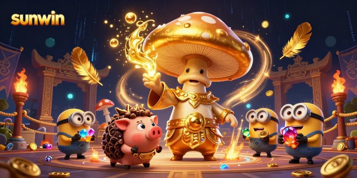 Join the adventure at sunwin with a magical treasure hunt in a vibrant casino atmosphere.