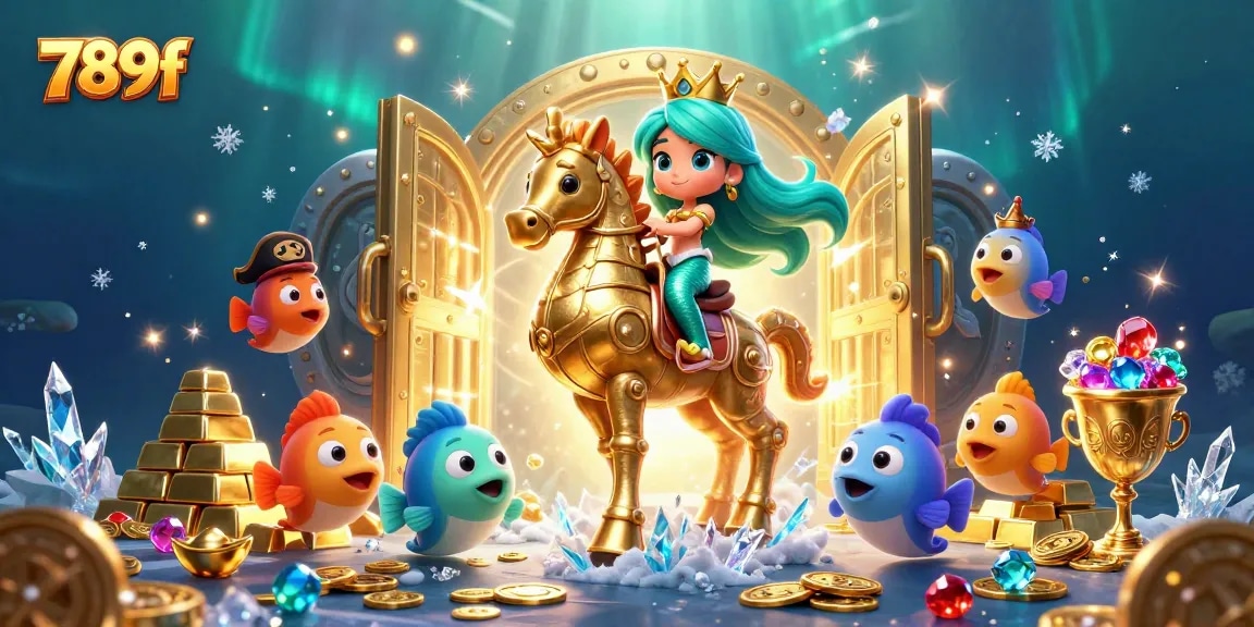 Engage in thrilling games at 789f with vibrant colors, treasure, and casino-themed elements.