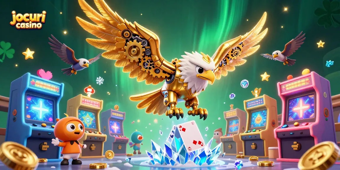 Joacă jocuri casino captivante cu vulturul aurit prin cărți holografice și mașini de joc