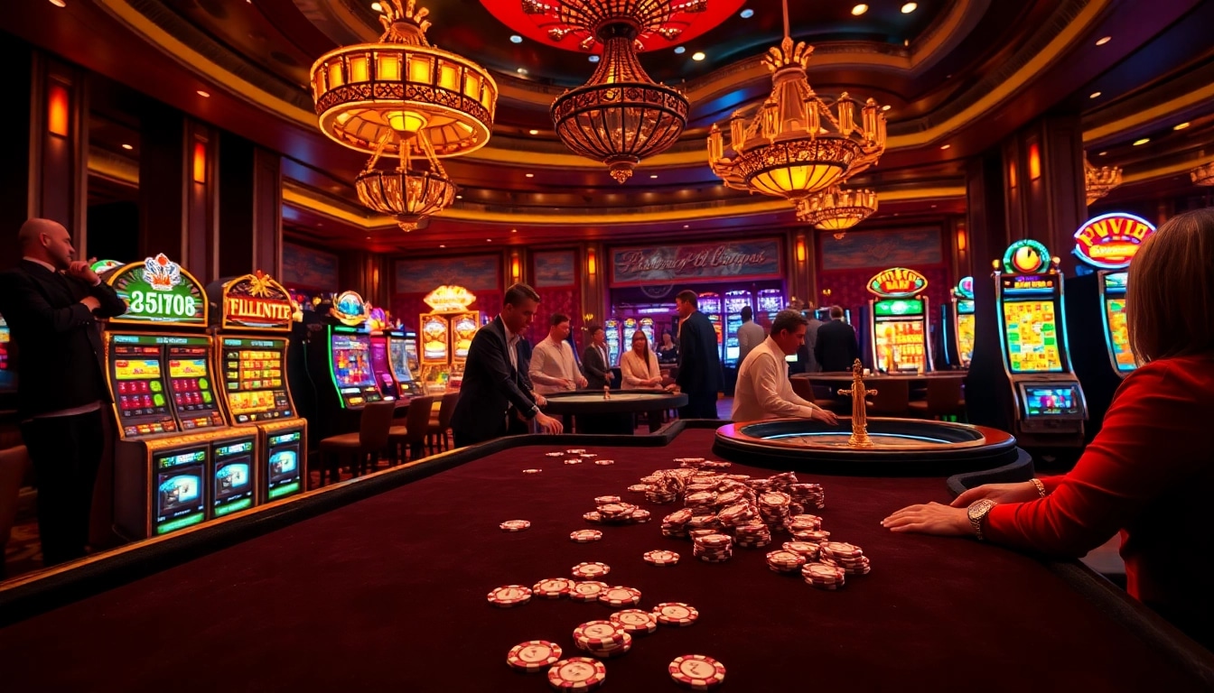 A vibrant casino atmosphere featuring players engaged in high-stakes games, showcasing the exclusive s8 vip experience.