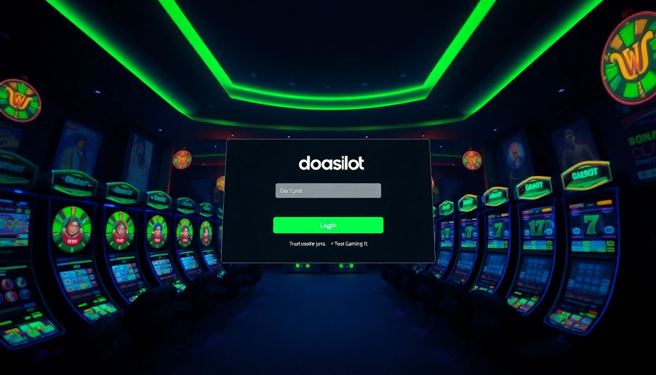 Engaging visual of doaslot login interface in a modern online gaming setting, highlighting user experience and excitement.