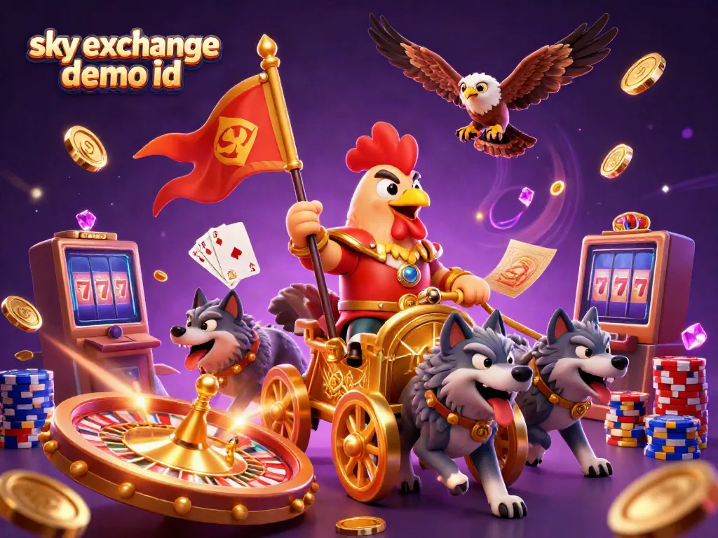 Engage in betting fun with the sky exchange demo id in this vibrant 3D casino illustration