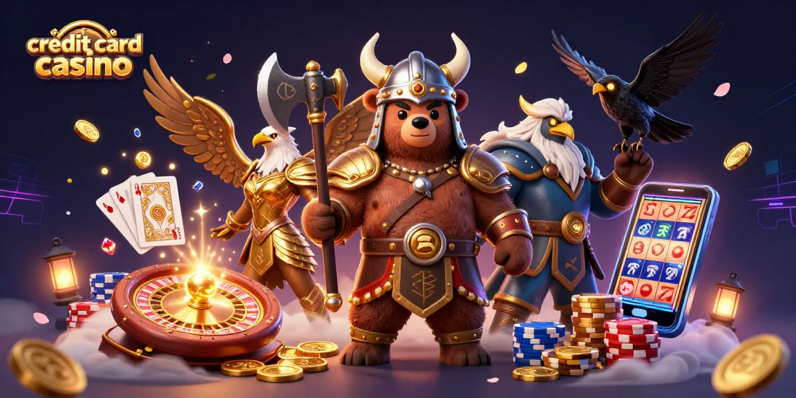 Experience thrilling gameplay at a credit card casino with vibrant characters and dynamic casino elements.