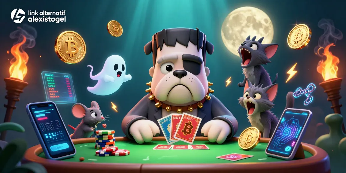 Engage with the thrilling link alternatif alexistogel while enjoying a vivid 3D cartoon gambling scene featuring unique characters.