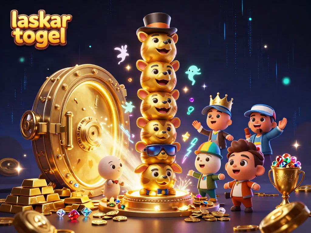 Engage in thrilling laskar togel action with a vibrant 3D totem pole surrounded by treasures and dynamic effects.