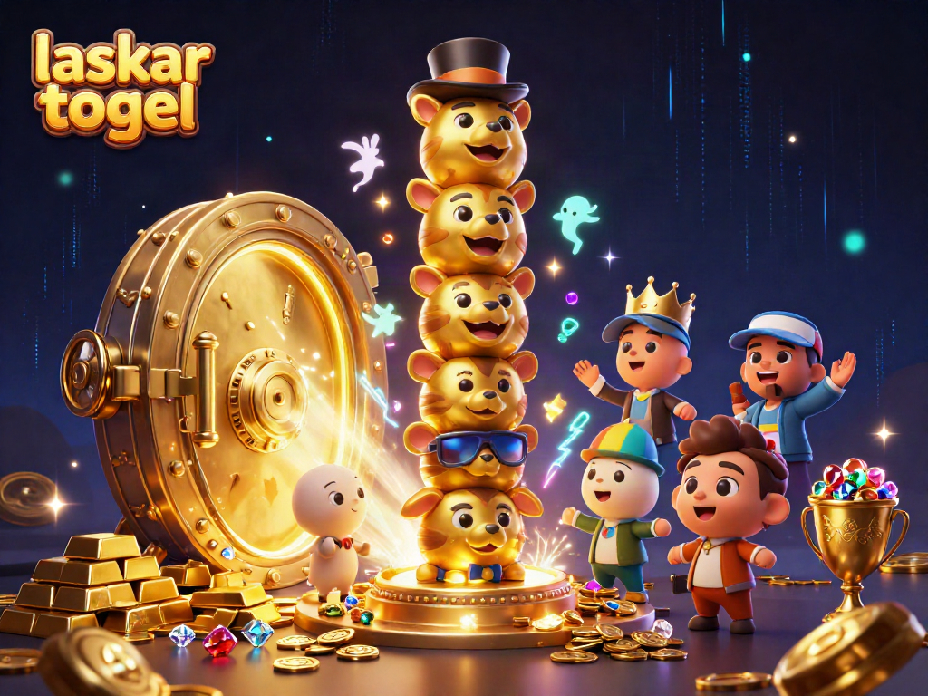 Engage in thrilling laskar togel action with a vibrant 3D totem pole surrounded by treasures and dynamic effects.