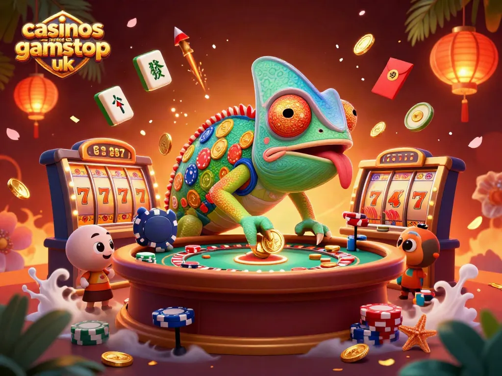 Experience thrilling wins at casinos not on gamstop uk with vibrant chameleon casino owner, lively games, and sparkling elements.