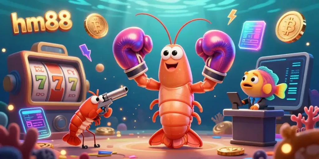 Experience thrilling gambling action with hm88's vibrant casino-themed scene featuring unique 3D characters.