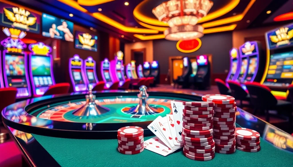 Experience the thrill of MM 88 at a luxury casino with poker chips and roulette table.