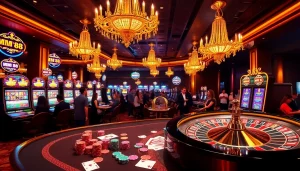 Experience the thrill of gambling at MM 88's luxurious casino featuring vibrant tables and exciting games.