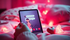 Engaging free AI sex chat on a modern device in a cozy, romantic setting.