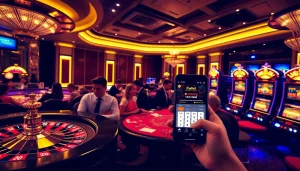 Experience thrilling gambling action on thabet com with poker chips and vibrant casino elements.