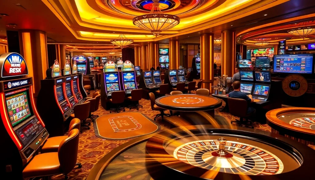 Experience lively gaming action at MM 88 with vibrant tables, poker chips, and excitement.