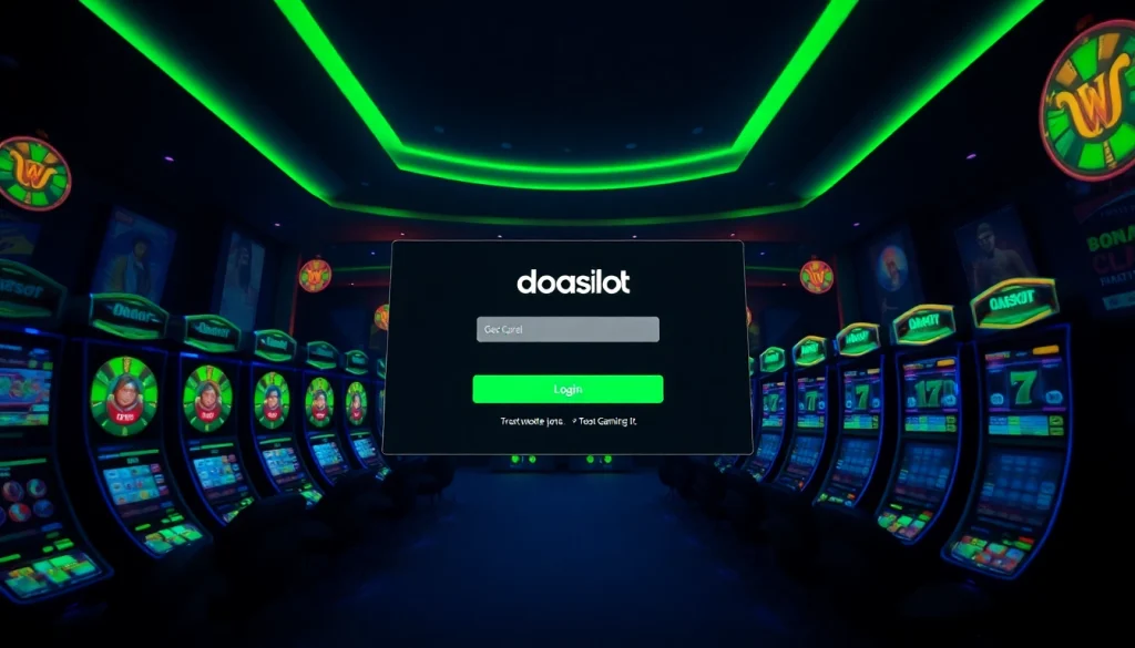 Engaging visual of doaslot login interface in a modern online gaming setting, highlighting user experience and excitement.