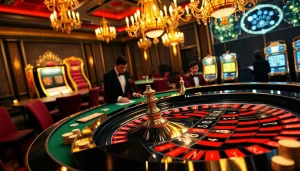 Experience the excitement of online gambling with https://mm88.tokyo/ at a lavish casino table filled with players.