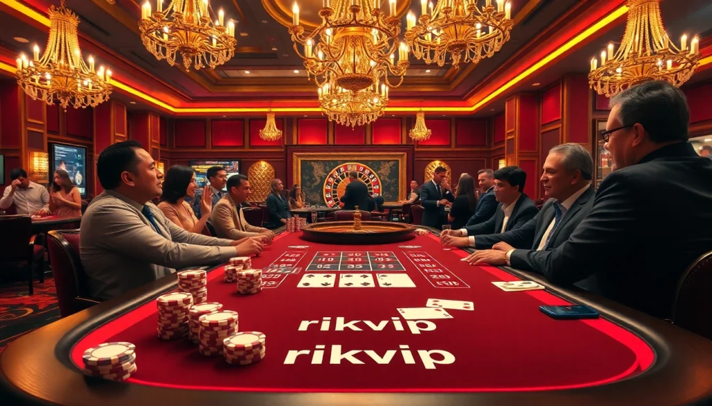 Experience thrilling gameplay at rikvip's luxurious casino setting.
