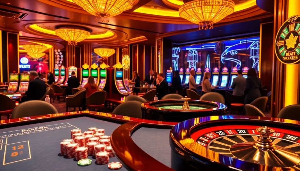 Dynamic gambling scene with casino tables featuring nhà cái bl555 branding and exciting gameplay.
