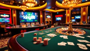 Experience the excitement of gambling at trang chủ king88 with poker chips and roulette offerings.