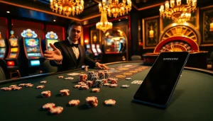 Players enjoying a thrilling game at the S8 casino table with vibrant colors and luxurious props.