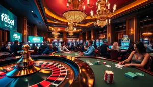 Experience the excitement of F8bet with players immersed in various casino games, from poker to roulette.