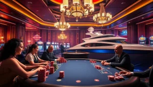 SX88 yacht complements a thrilling casino atmosphere with poker chips and roulette tables.