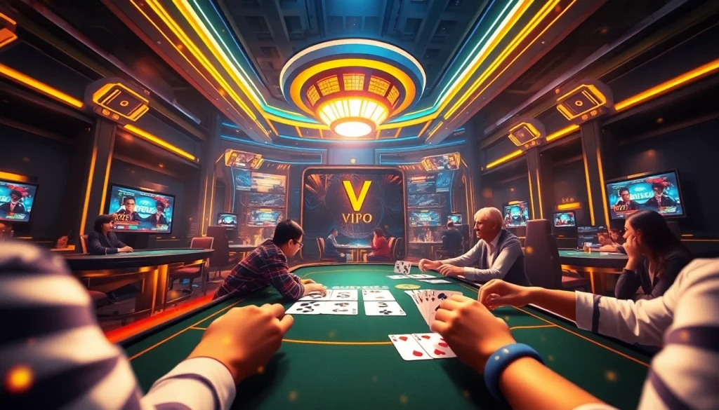 Exciting Yono VIP online gaming scene featuring card games in a futuristic virtual environment.