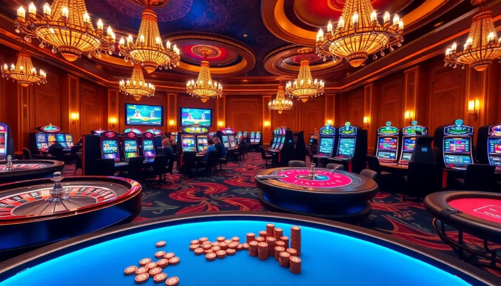 Experience the thrill of gambling at MK 8 with vibrant casino tables and slot machines.