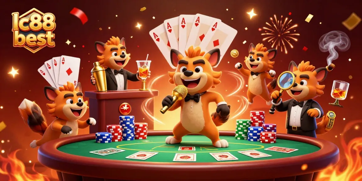 Experience the excitement at lc88 best casino with hyenas serving drinks and telling jokes.